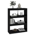 Miniatyrbillede 3 af 9: bogreol/rumdeler 80x30x103,5 cm massivt fyrretræ sort