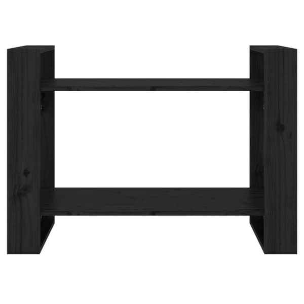 bogreol/rumdeler 80x35x56,5 cm massivt fyrretræ sort