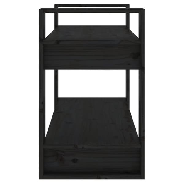 bogreol/rumdeler 80x35x56,5 cm massivt fyrretræ sort