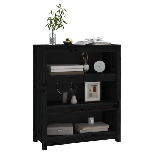 Kirjahylly musta 80x35x97 cm täysi mänty