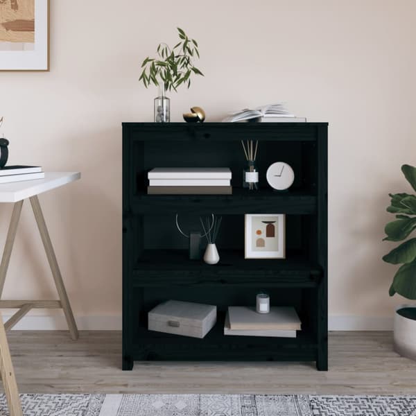 Kirjahylly musta 80x35x97 cm täysi mänty