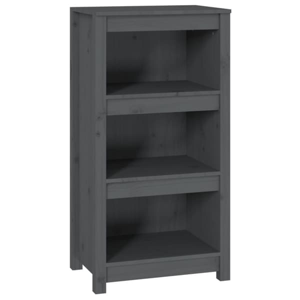 bogreol 50x35x97 cm massivt fyrretræ grå