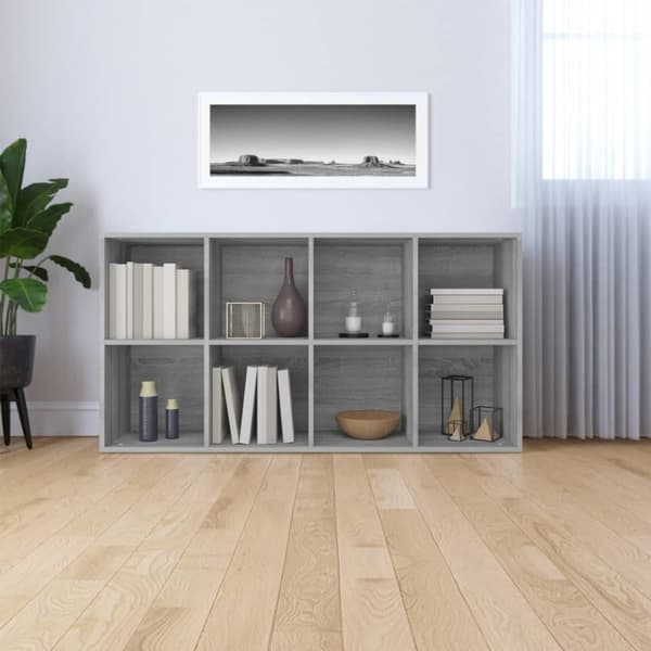 bogreol/skænk 66x30x130 cm konstrueret træ grå sonoma-eg