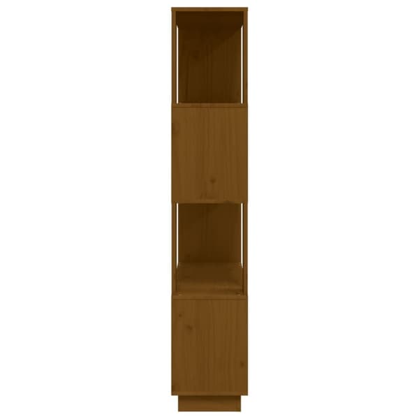 bogreol/rumdeler 80x25x132 cm massivt fyrretræ gyldenbrun