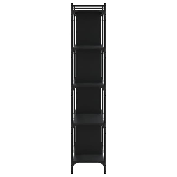 Kirjahylly 5 kerrosta musta 76x32x158 cm tekninen puu