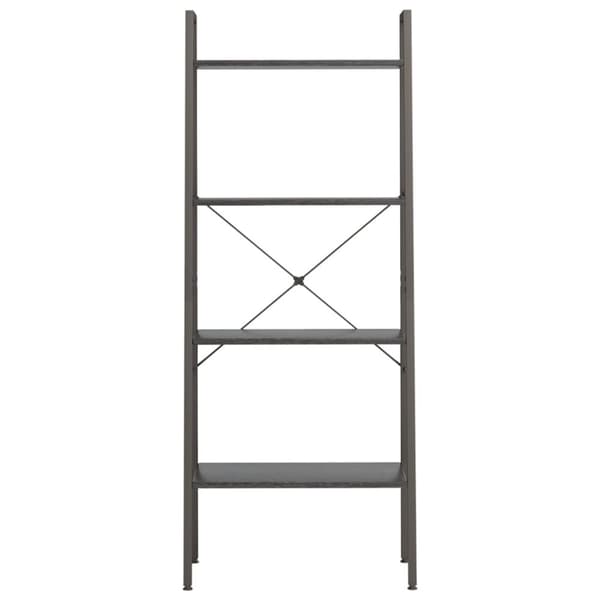 stigereol med 4 hylder 56x35x140 cm sort