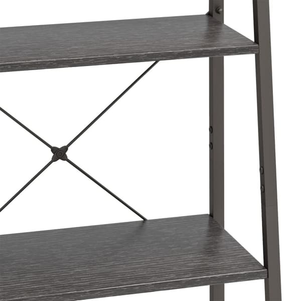stigereol med 4 hylder 56x35x140 cm sort