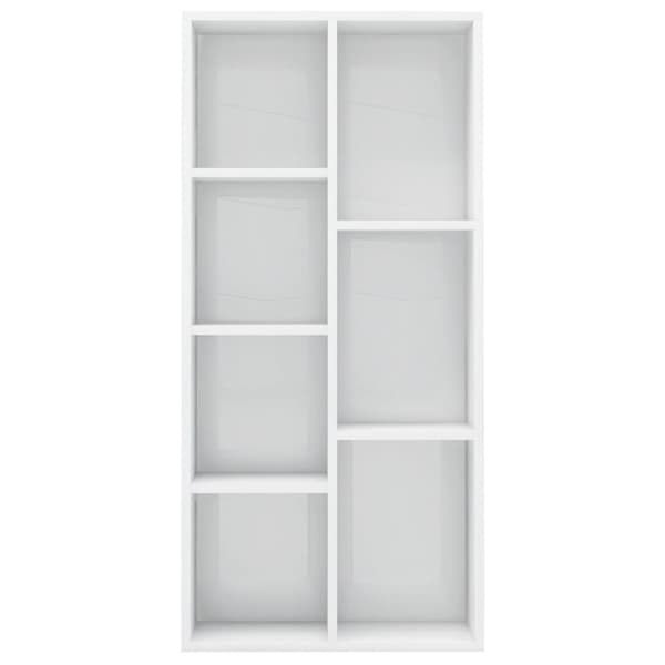 bogreol 50x25x106 cm konstrueret træ hvid højglans