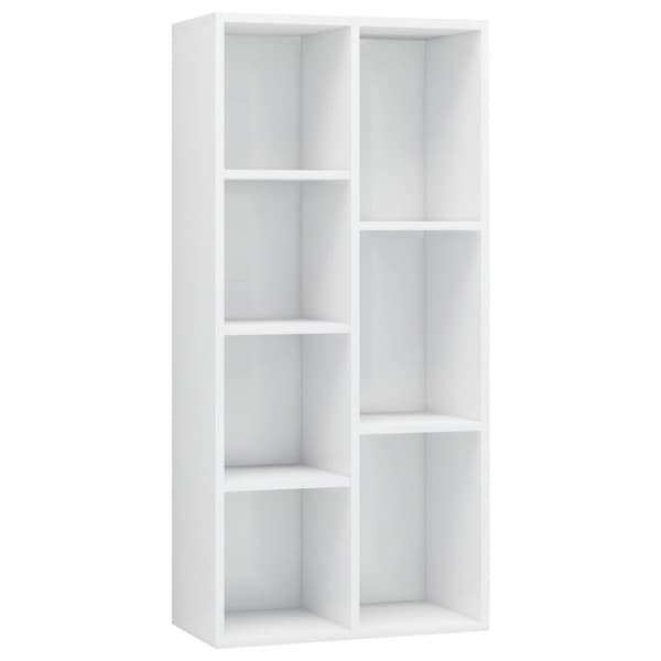 bogreol 50x25x106 cm konstrueret træ hvid højglans