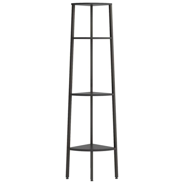 stigereol med 4 hylder 45,5x31,5x150 cm sort