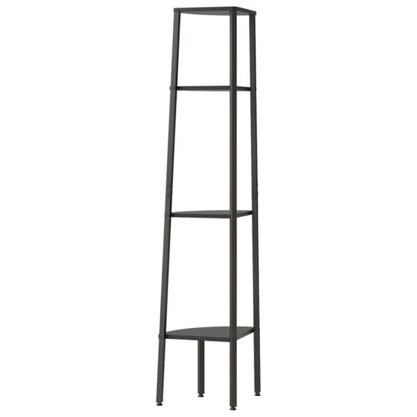 stigereol med 4 hylder 45,5x31,5x150 cm sort