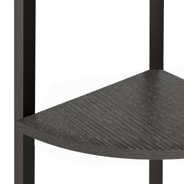 stigereol med 4 hylder 45,5x31,5x150 cm sort