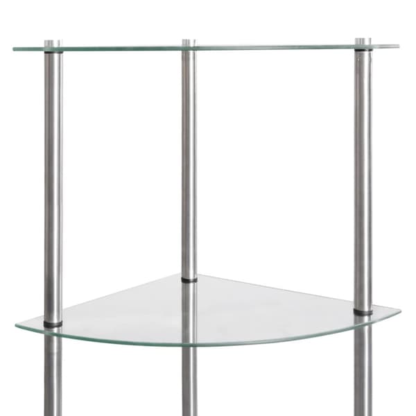 reol 6 hylder 30x30x160 cm hærdet glas transparent