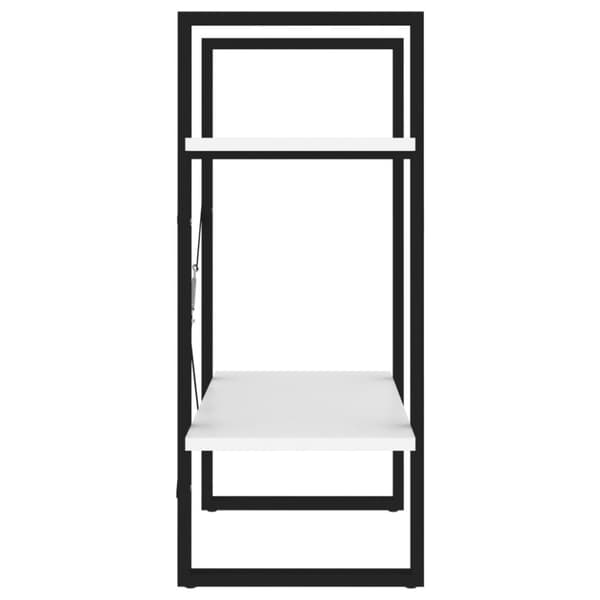Bokhylla 2 hyllplan vit 60x30x70 cm konstruerat trä