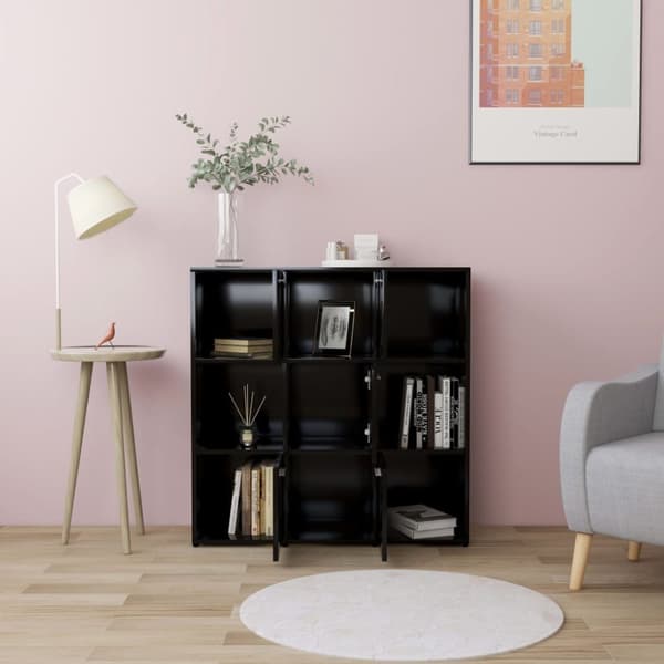 bogreol 90x30x90 cm konstrueret træ sort