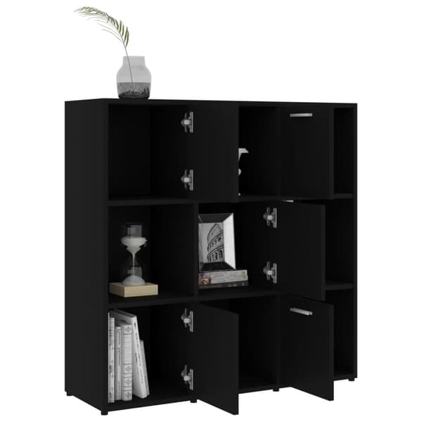 bogreol 90x30x90 cm konstrueret træ sort