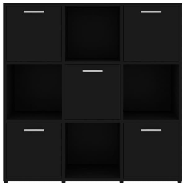 bogreol 90x30x90 cm konstrueret træ sort