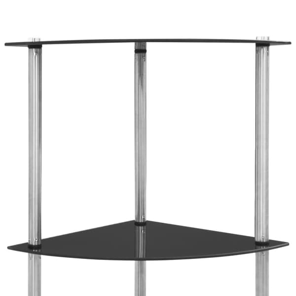 reol 6 hylder 30x30x160 cm hærdet glas sort
