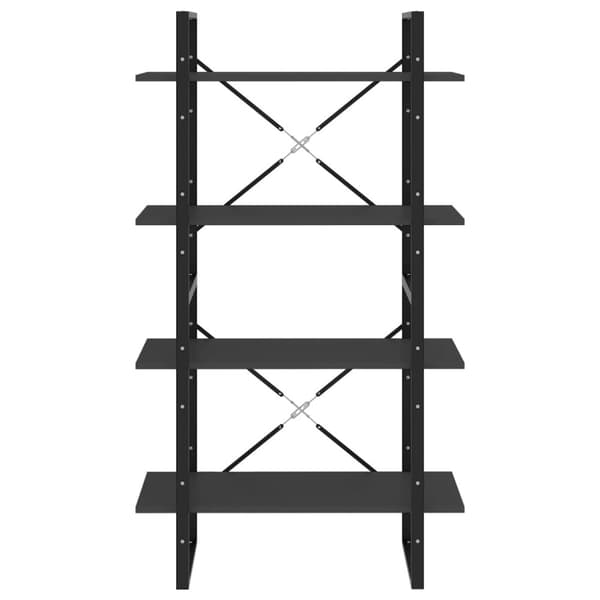 bogreol med 4 hylder 80x30x140 cm konstrueret træ grå