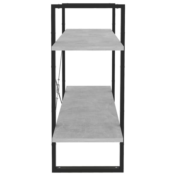 2-tasoinen kirjahylly betoninharmaa 100x30x70 cm tekninen puu