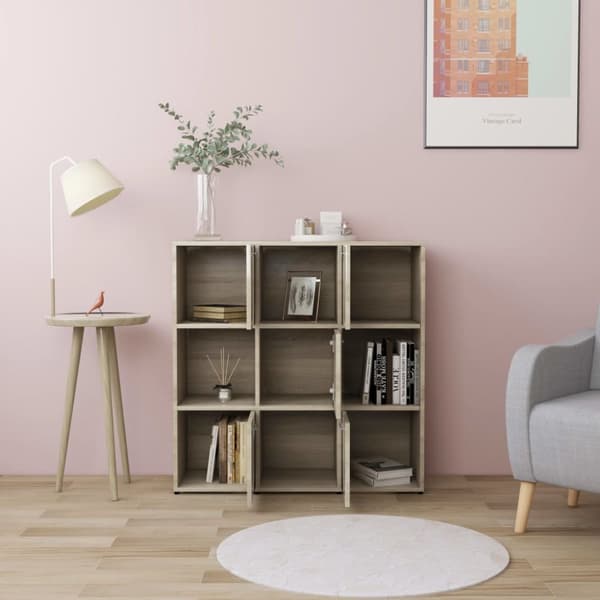 bogreol 90x30x90 cm konstrueret træ sonoma-eg