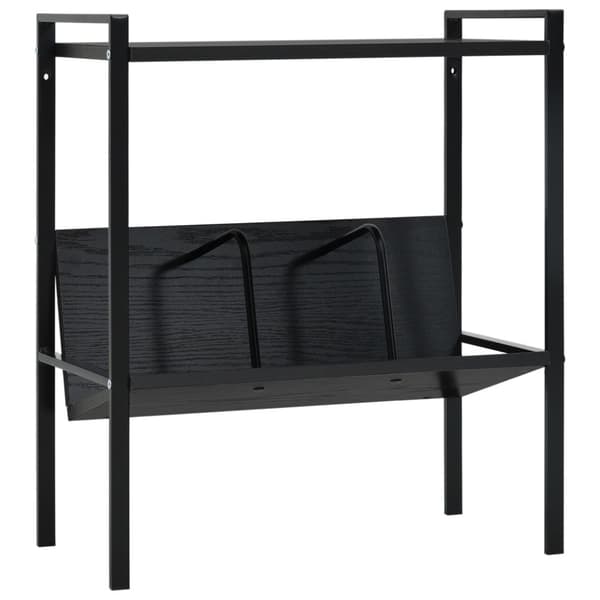 bogreol med 2 hylder 52x28x59 cm konstrueret træ sort
