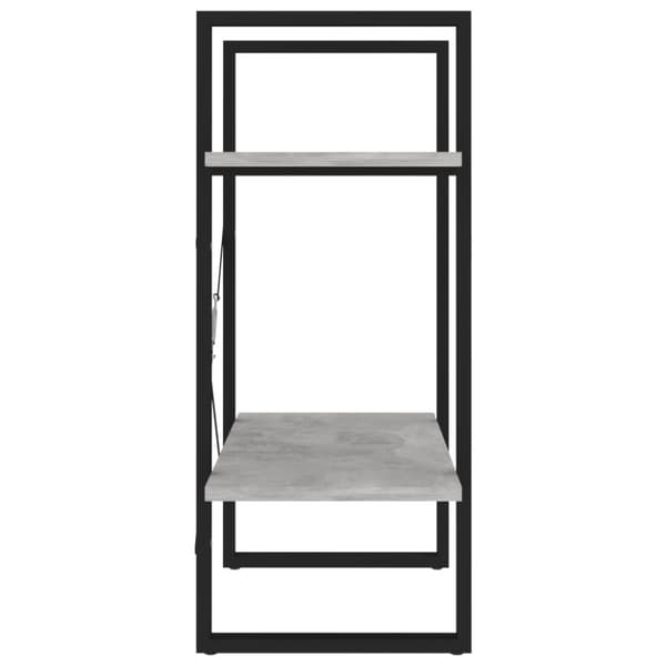 2-tasoinen kirjahylly betoninharmaa 60x30x70 cm tekninen puu