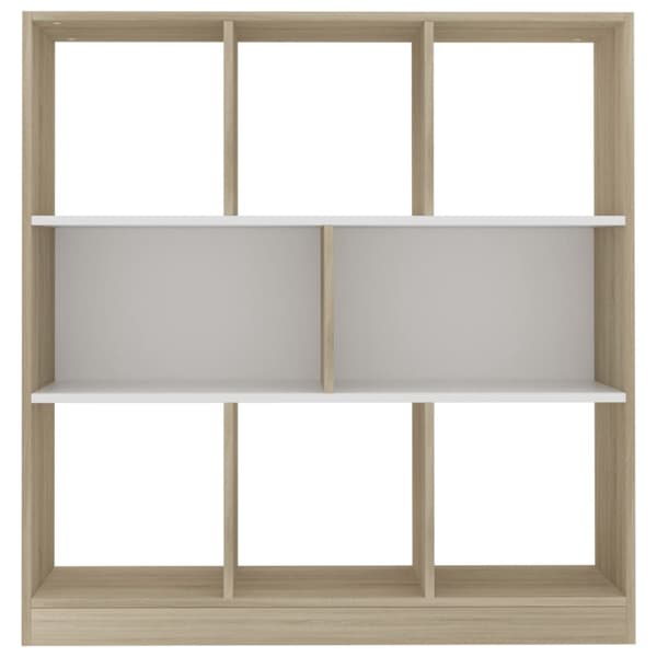 Kirjahylly valkoinen ja Sonoma tammi 97,5x29,5x100 cm lastulevy