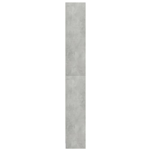 bogreol med 5 hylder 80x24x175 cm konstrueret træ betongrå