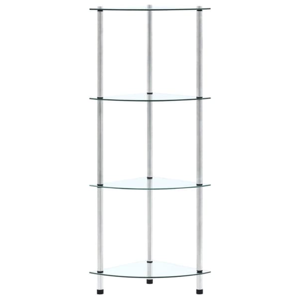 reol 4 hylder 30x30x100 cm hærdet glas transparent