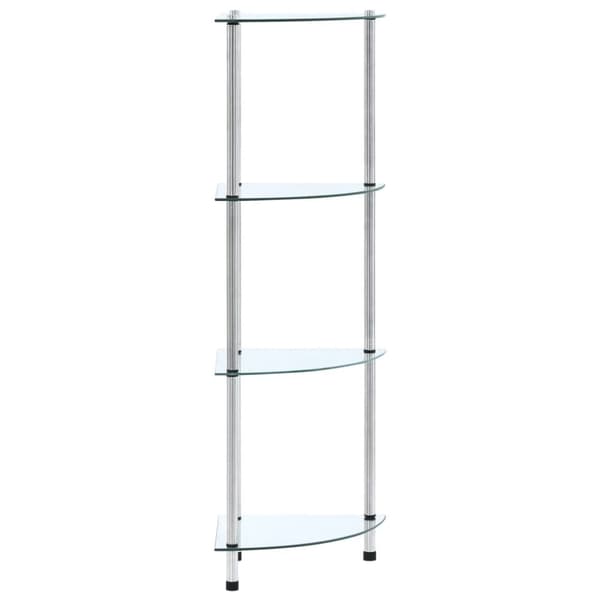 reol 4 hylder 30x30x100 cm hærdet glas transparent