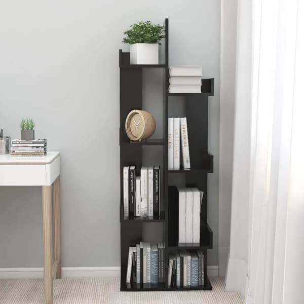 bogreol 48x25,5x140 cm konstrueret træ hvid