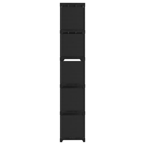 reol med 15 rum 103x30x175,5 cm stof sort