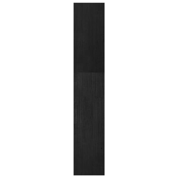 bogreol/rumdeler 40x30x167,5 cm massivt fyrretræ sort