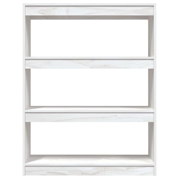bogreol/rumdeler 100x30x103 cm massivt fyrretræ hvid