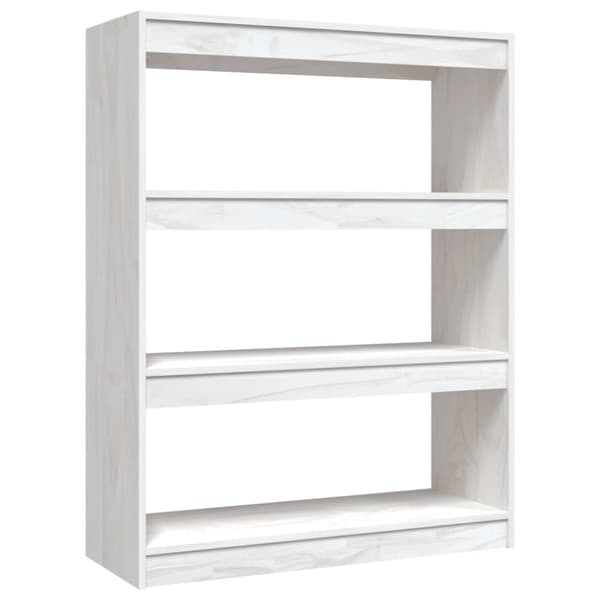 bogreol/rumdeler 100x30x103 cm massivt fyrretræ hvid