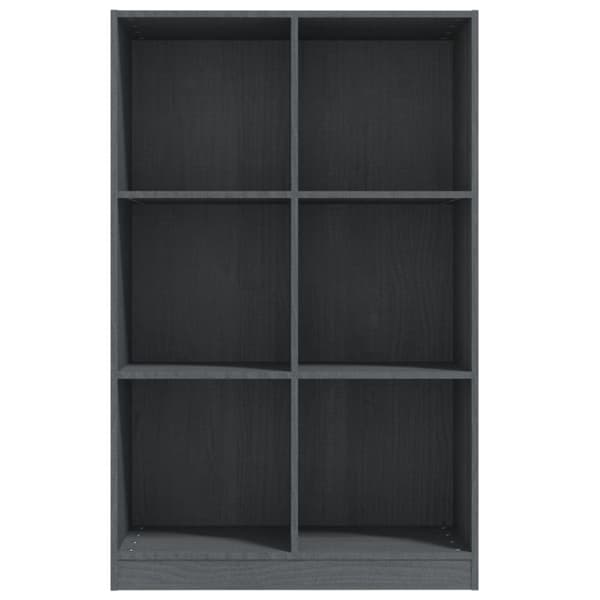 bogreol 70x33x110 cm massivt fyrretræ grå