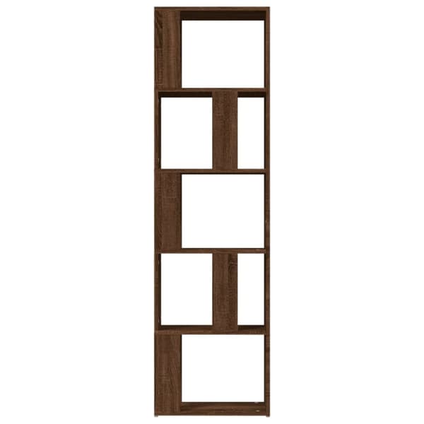bogreol 45x24x160 cm konstrueret træ brun egetræ