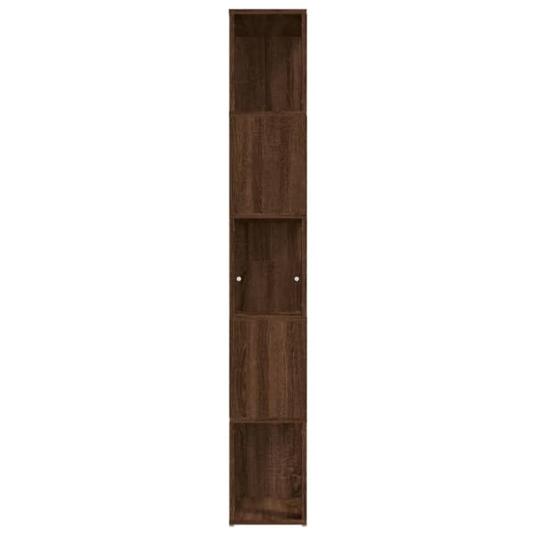 bogreol 45x24x160 cm konstrueret træ brun egetræ