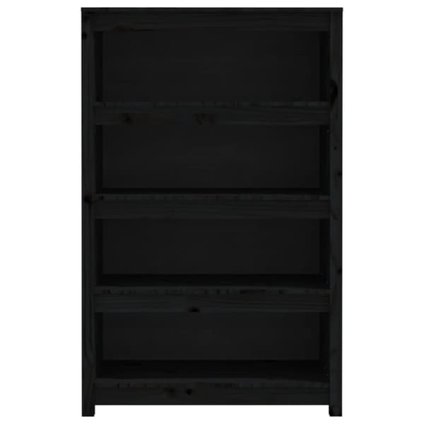 bogreol 80x35x126 cm massivt fyrretræ sort