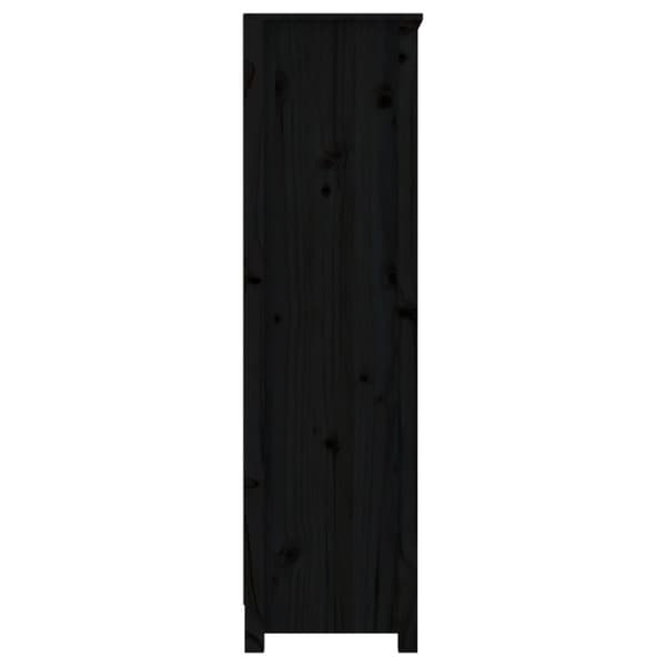 bogreol 80x35x126 cm massivt fyrretræ sort