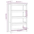 Miniatyrbillede 8 af 9: bogreol 80x35x126 cm massivt fyrretræ sort