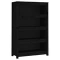 Miniatyrbillede 2 af 9: bogreol 80x35x126 cm massivt fyrretræ sort