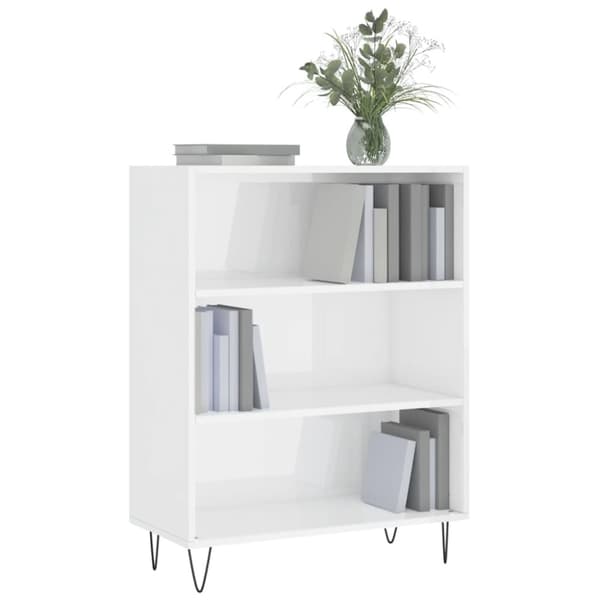 skab 69,5x32,5x90 cm konstrueret træ hvid højglans