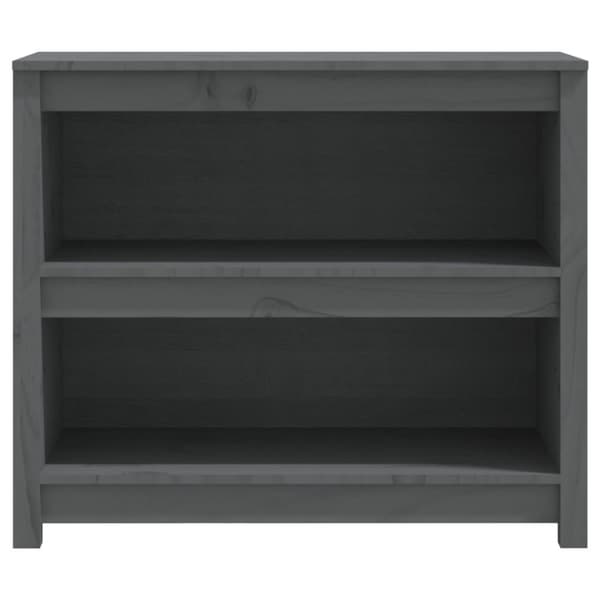 bogreol 80x35x68 cm massivt fyrretræ grå