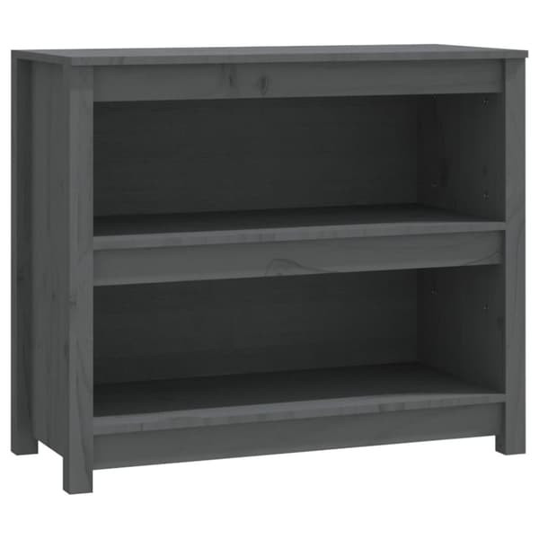 bogreol 80x35x68 cm massivt fyrretræ grå