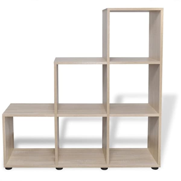 trappeformet bogreol/displayhylde 107 cm egetræsfarve