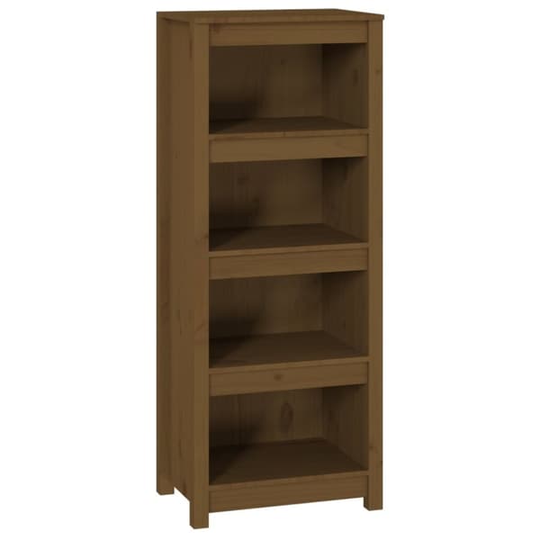 bogreol 50x35x125,5 cm massivt fyrretræ gyldenbrun