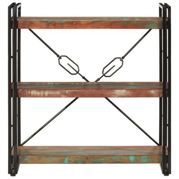 3-tasoinen Kirjahylly 77x30x80 cm kierrätetty täyspuu ja rauta