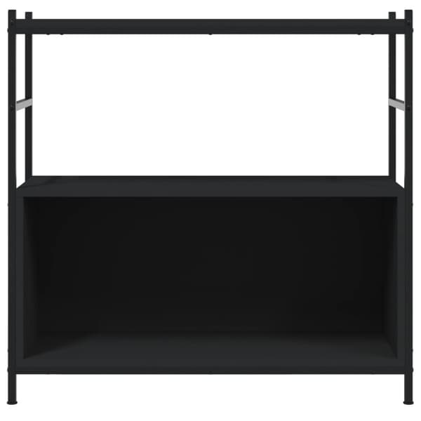 bogreol 80x30x78,5 cm konstrueret træ og jern sort